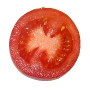 Tomate quer aufgeschnitten
